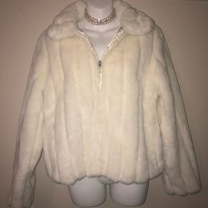 Faux fur off white jacket